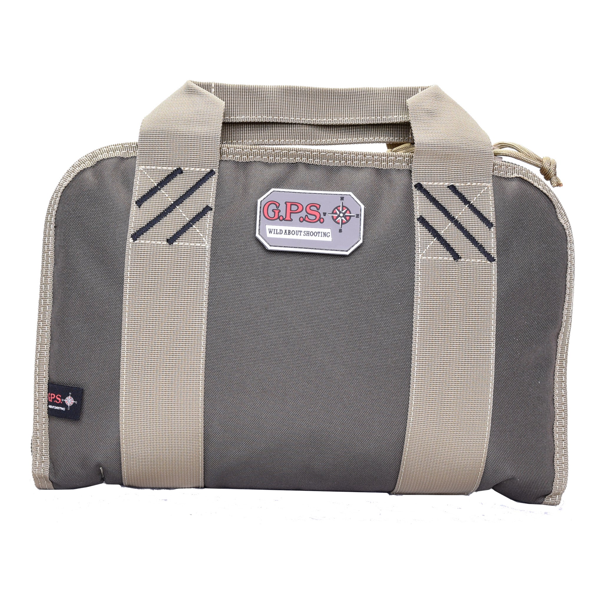 GPS Double Pistol Case GPS-1308PCRK - Green and Khaki Nylon Pistol Storage with Visual I.D. System