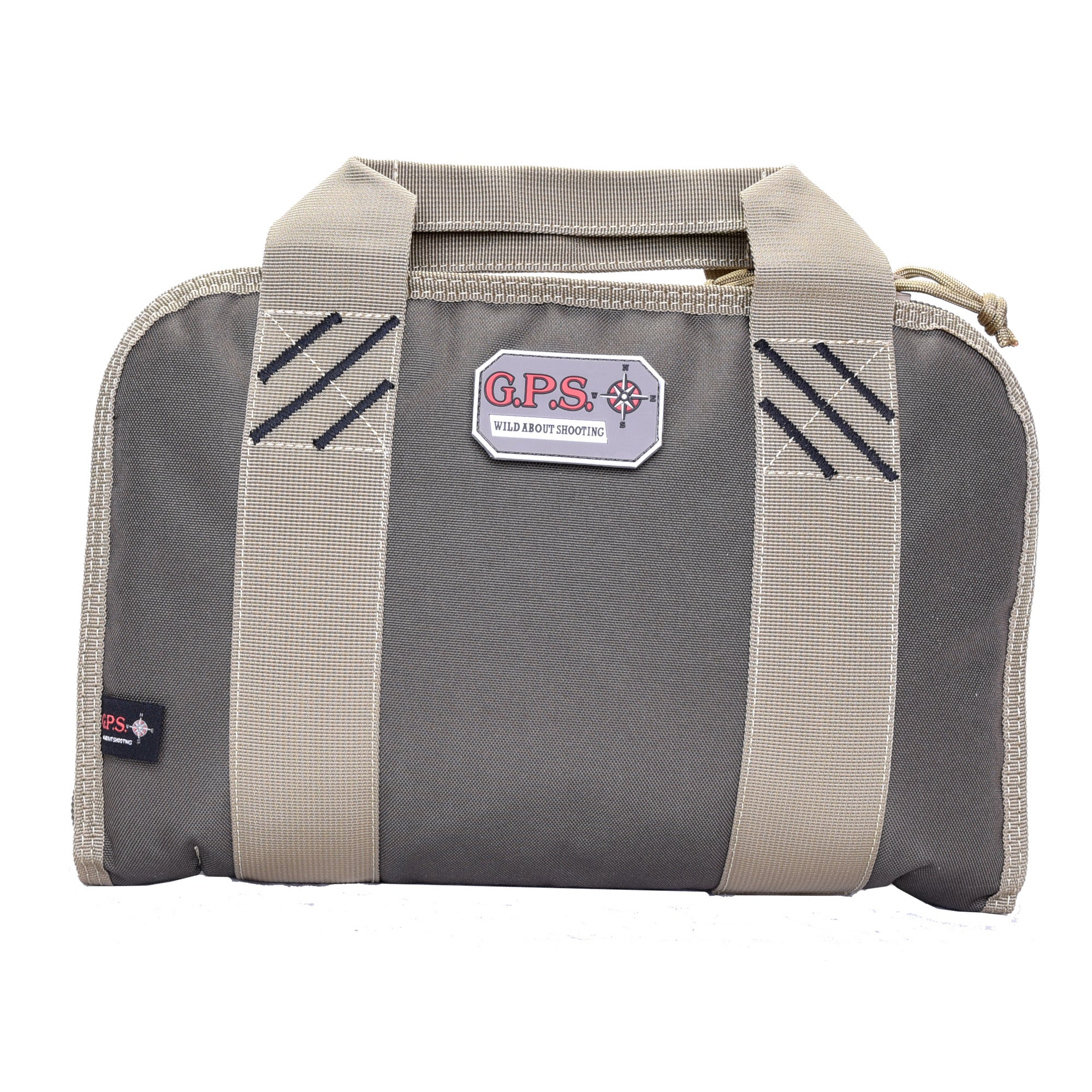 GPS Quad Pistol Bag Green and Khaki with Visual I.D. Storage System