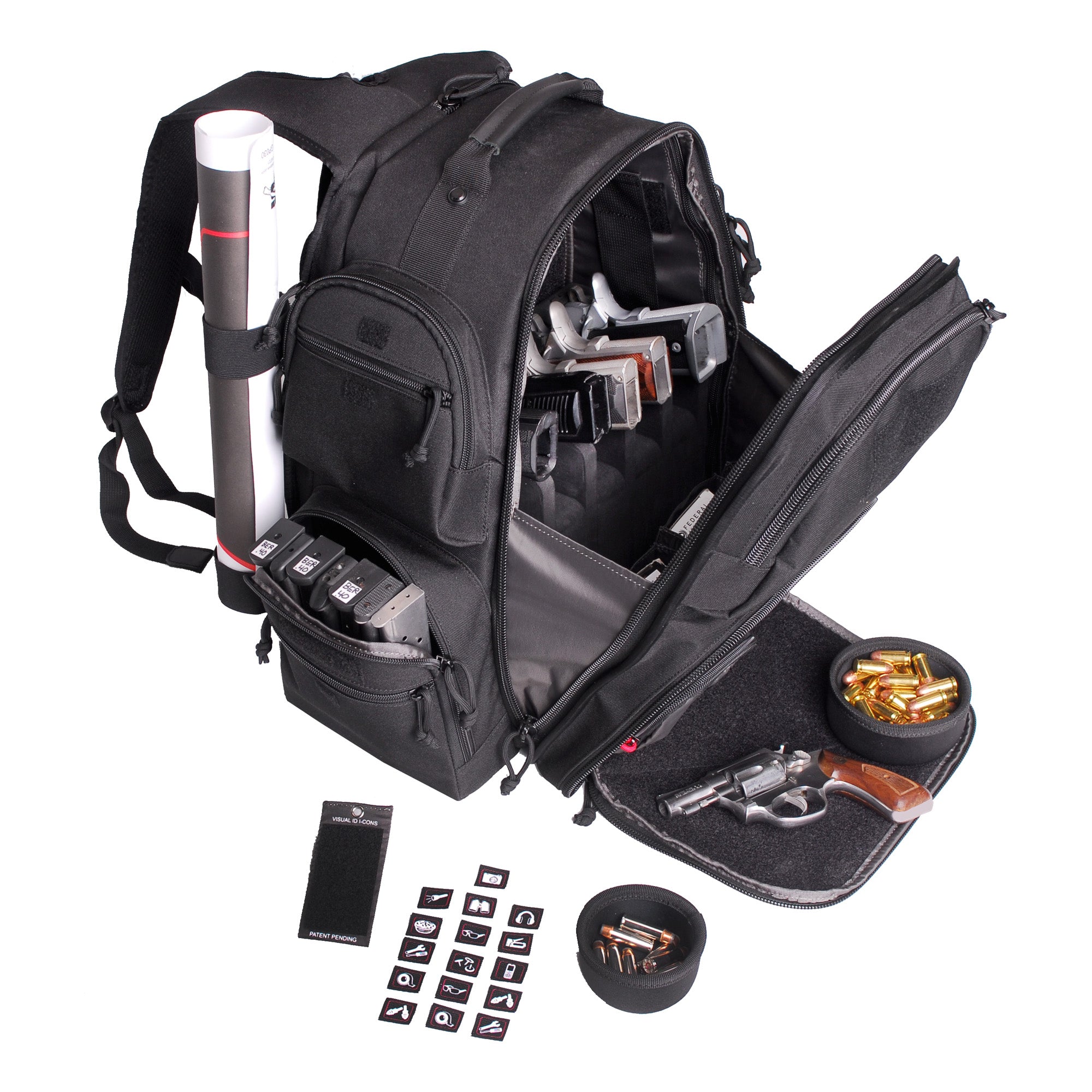 GPS Executive Backpack Black – Secure 5-Handgun Transport with Removable Foam Cradle