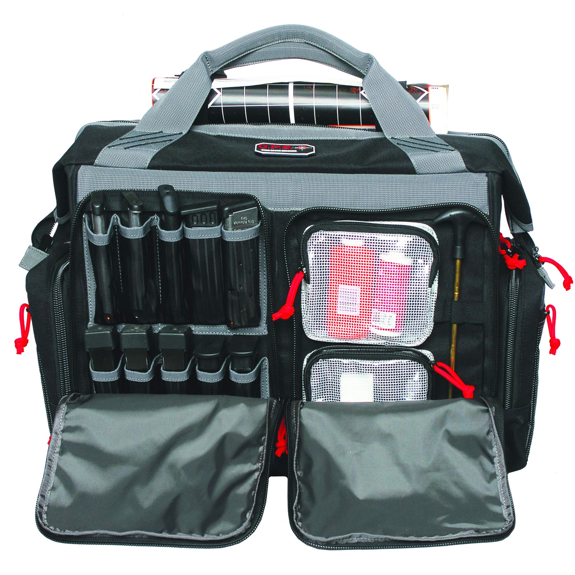 GPS Rolling Range Bag Black - Durable Nylon Gun Storage with Oversized Wheels and Telescoping Handle