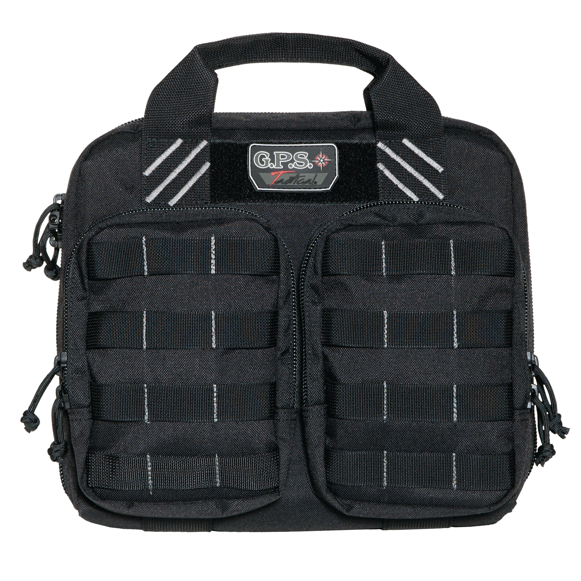 GPS Tactical Double Range Bag Black with MOLLE Webbing and Ammo Pockets