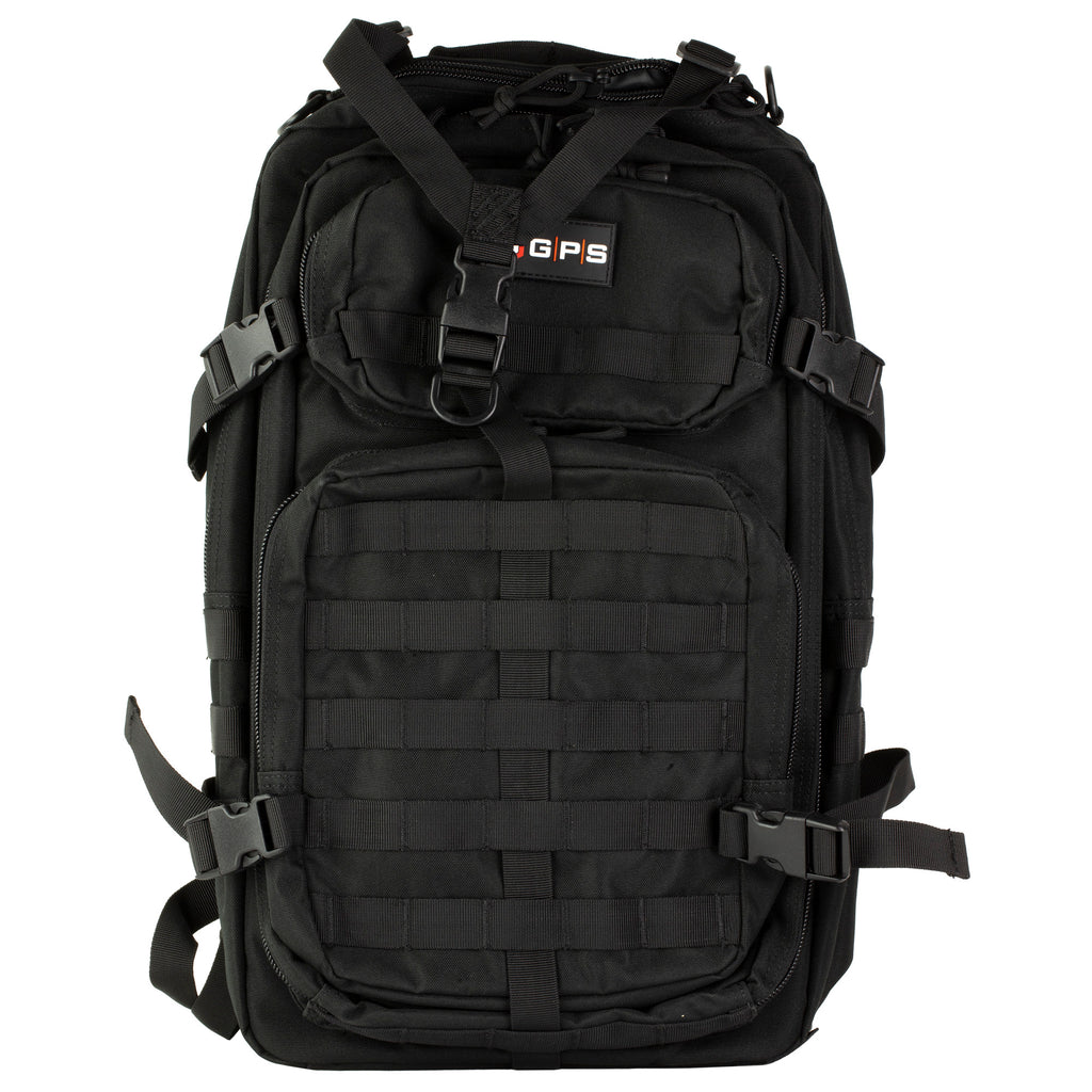 GPS Tact Bugout Computer Backpack - Black with Lockable Pistol and Magazine Retention
