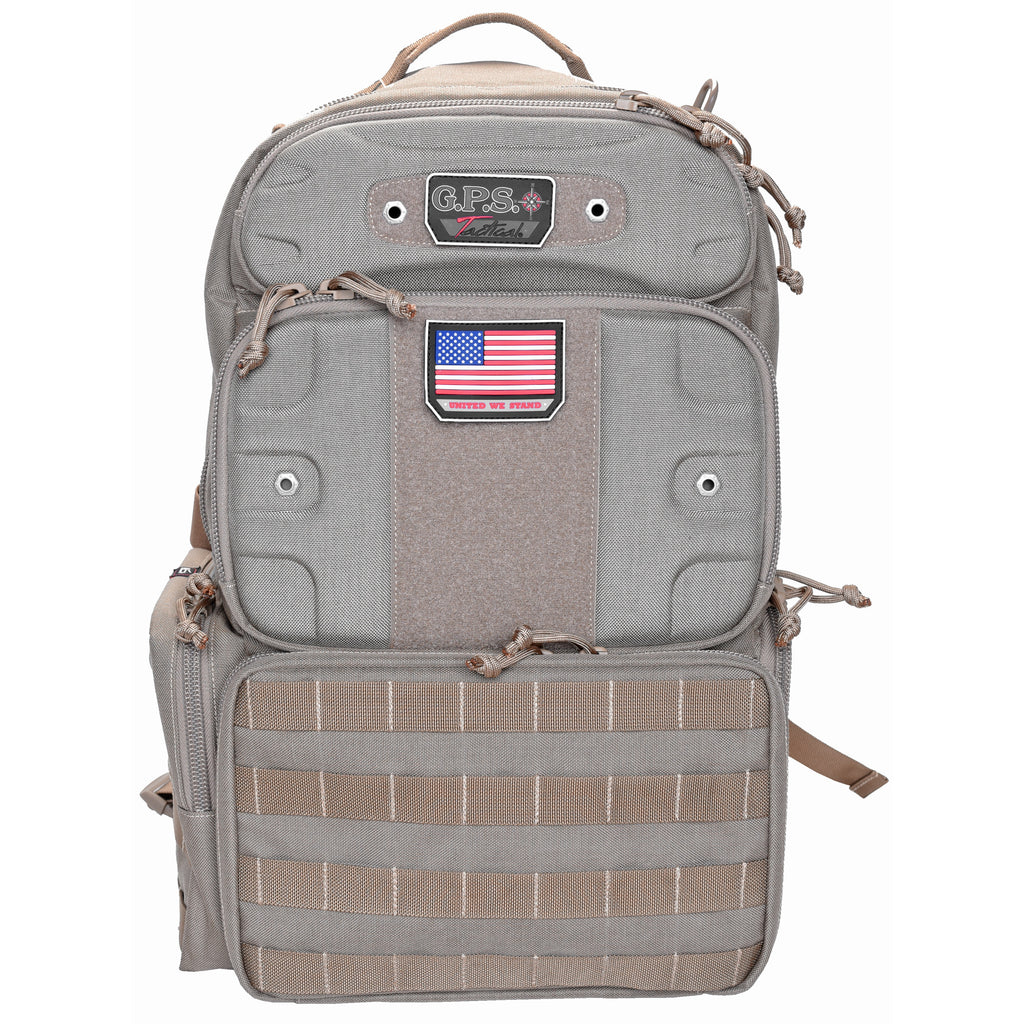 GPS Tactical Range Backpack Tall Tan with Heavy-Duty Nylon and Teflon Coating