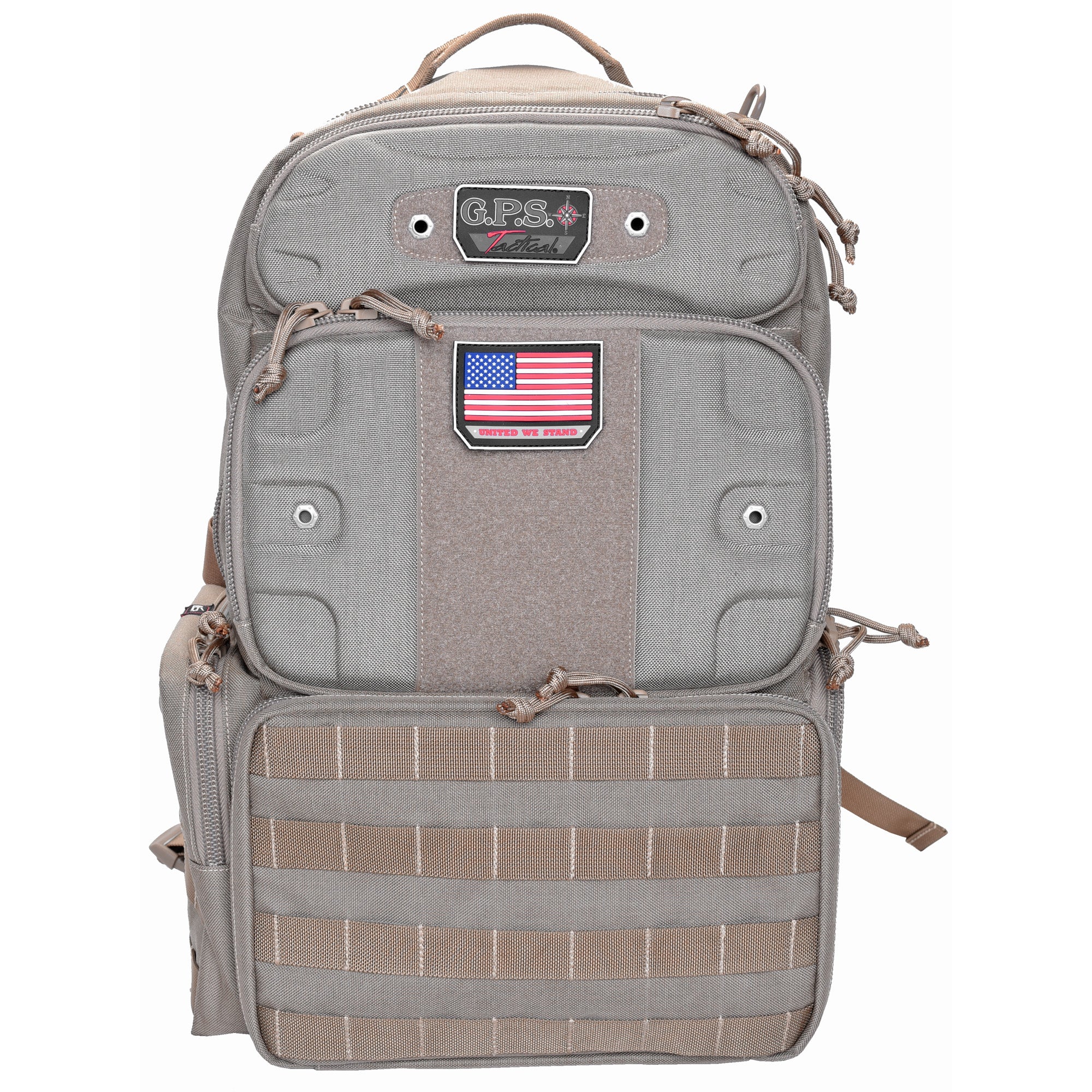 GPS Tactical Range Backpack Tall Tan with Heavy-Duty Nylon and Teflon Coating