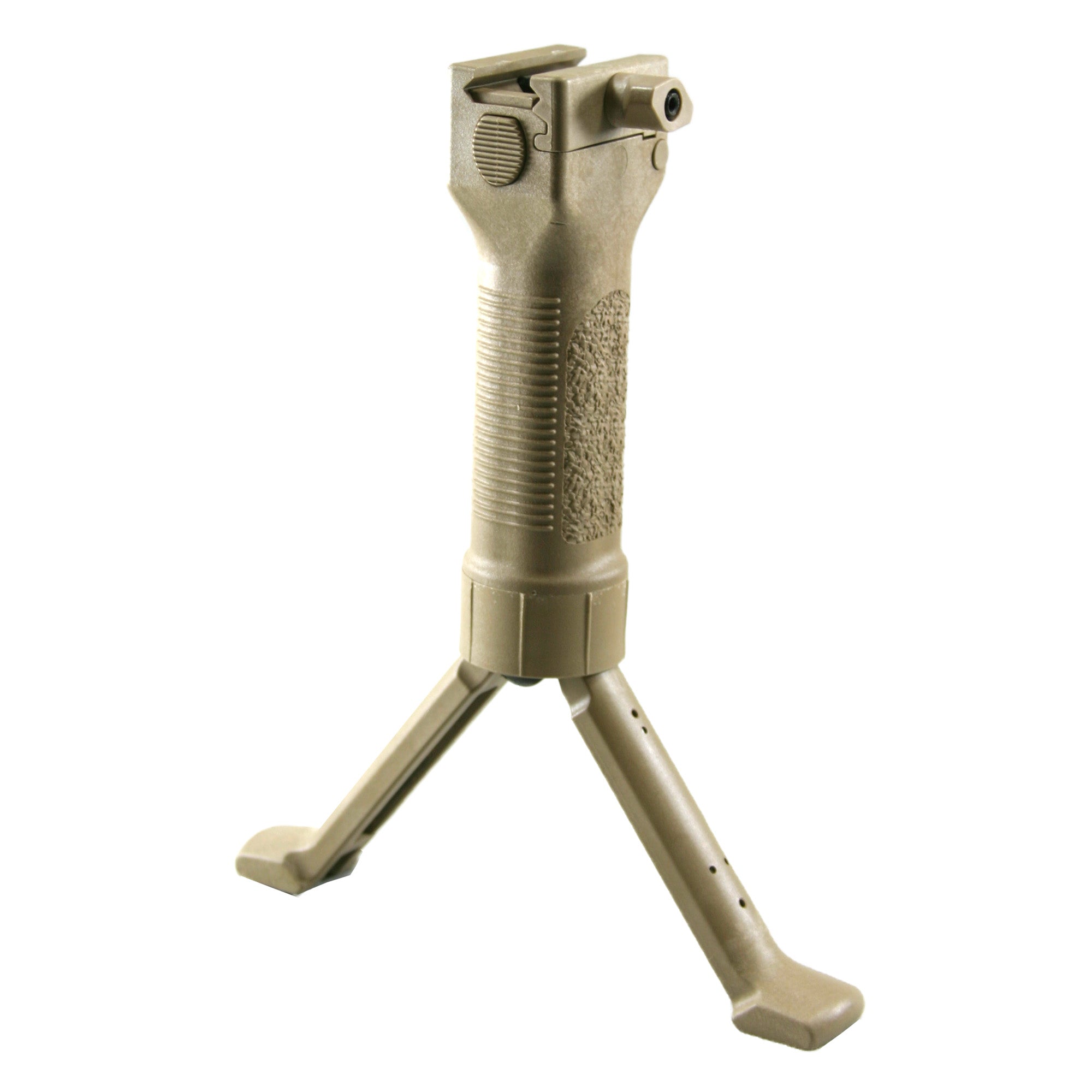 Grip Pod V2 Tan Military Polymer and Steel Bipod with Ergonomic Grip
