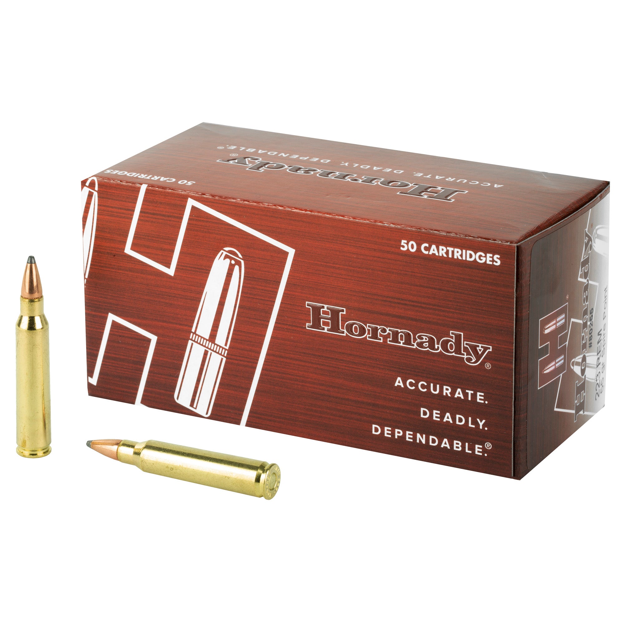 Hornady Custom .223 Remington 55 Grain Soft Point Ammunition - 50 Rounds per Box