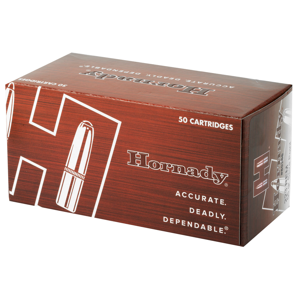 Hornady Custom .223 Remington 55 Grain Soft Point Ammunition - 50 Rounds per Box