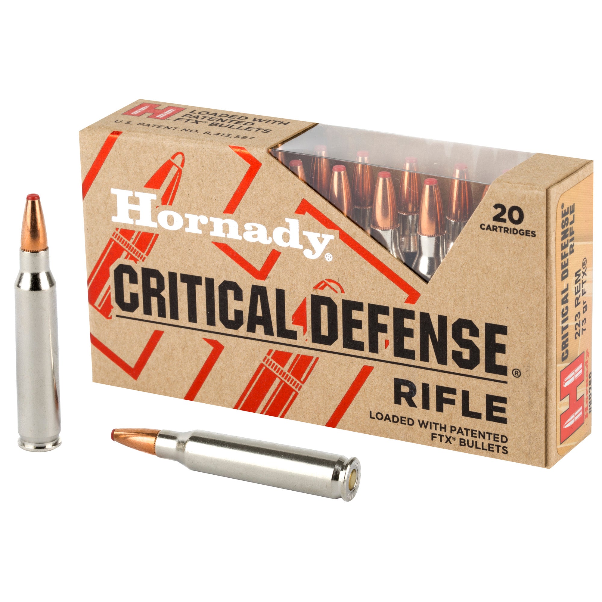 Hornady Critical Defense .223 Remington 73 Grain FlexTip Rifle Ammunition - Box of 20
