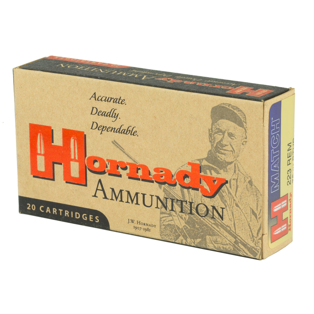 Hornady 223 Remington 75 Grain Match Boat Tail Hollow Point Ammunition (20/200)