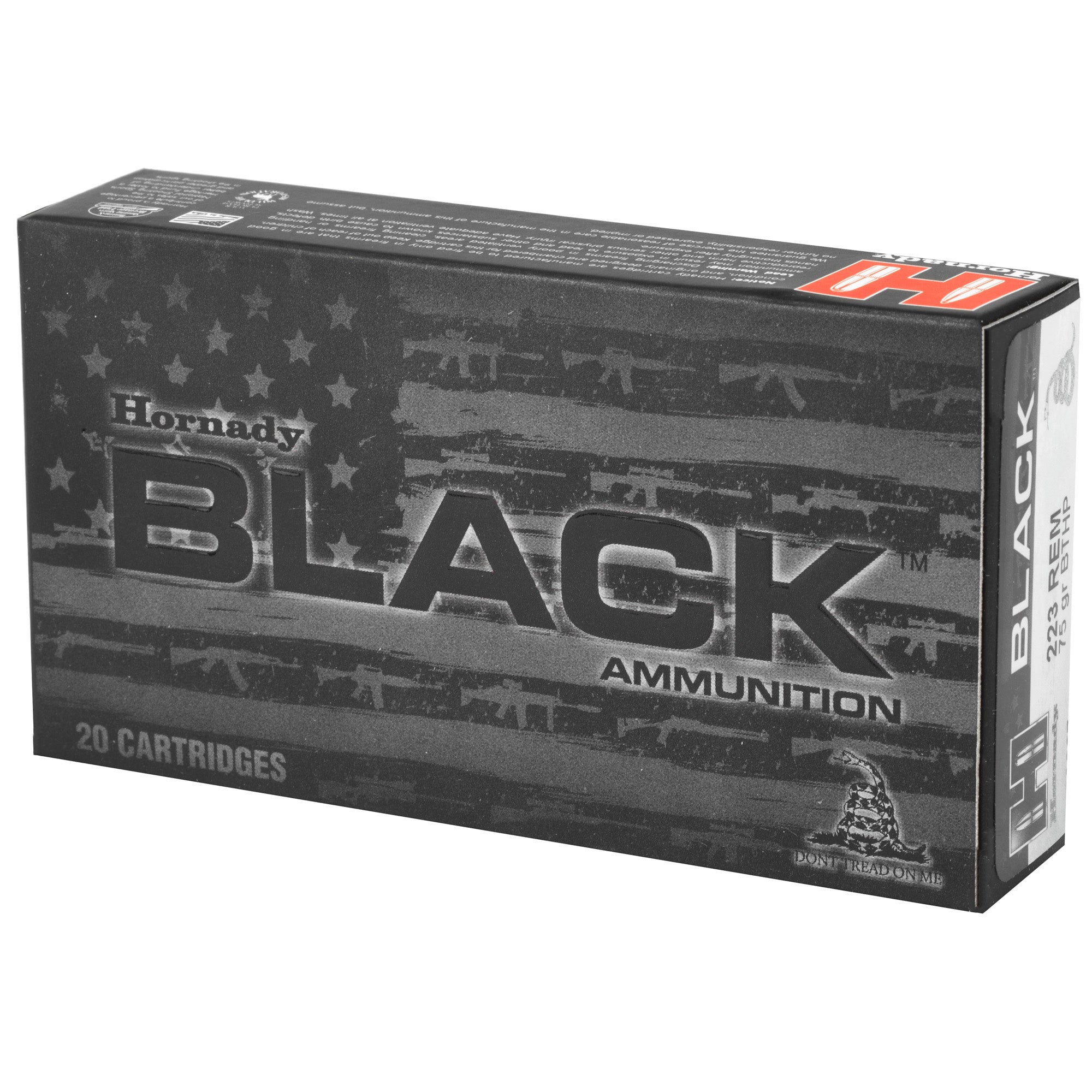 Hornady Black .223 Remington 75-Grain Boat Tail Hollow Point Ammunition (20 Rounds per Box)