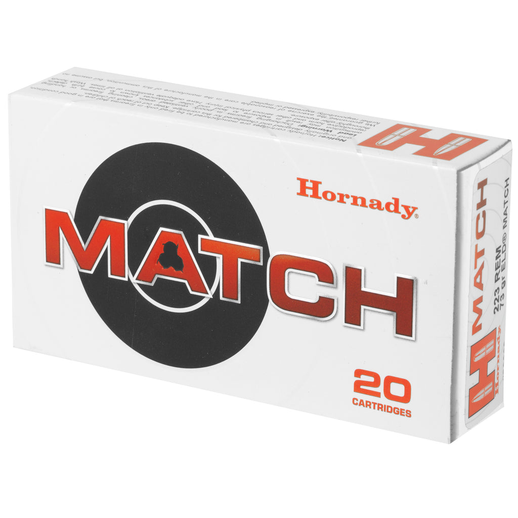 Hornady 223 Remington 73 Grain ELD Match Ammunition - Precision Match Grade with Hornady ELD Match Bullets