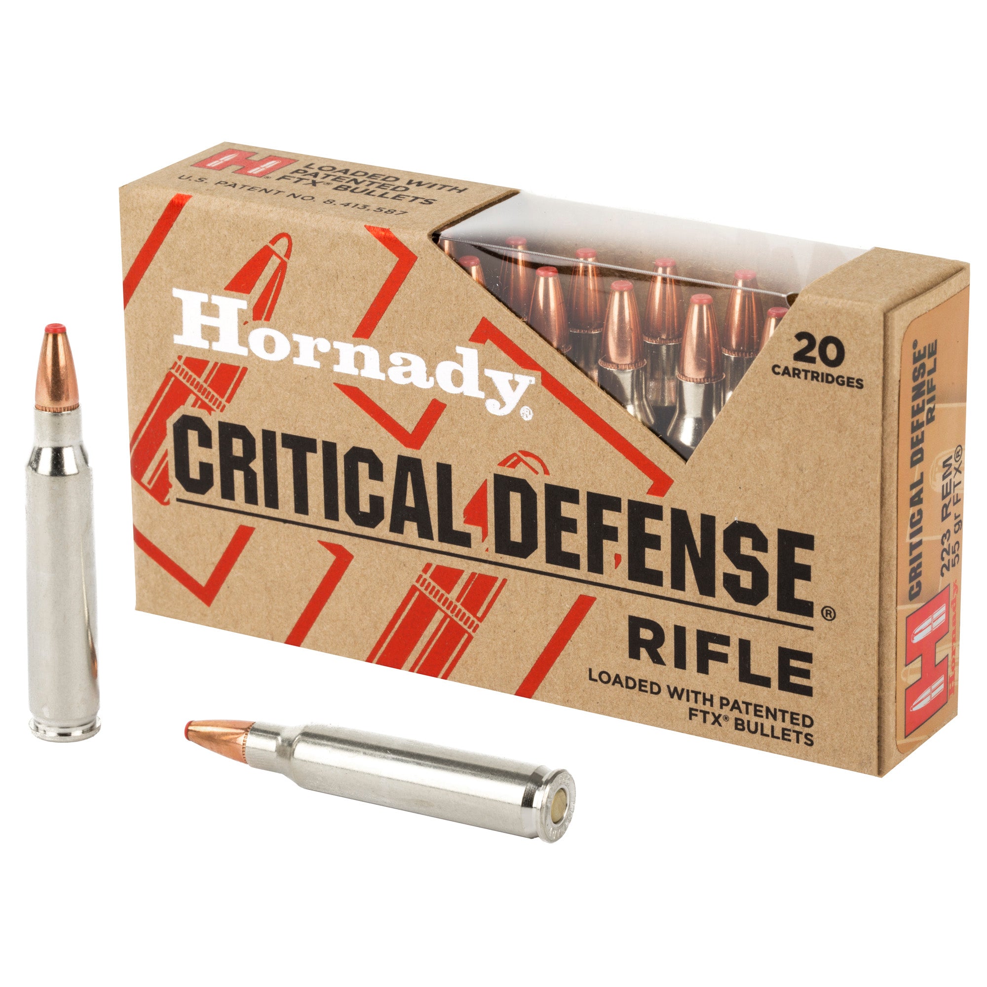 Hornady Critical Defense 223 Remington 55 Grain FlexTip Rifle Ammunition - 20 Rounds