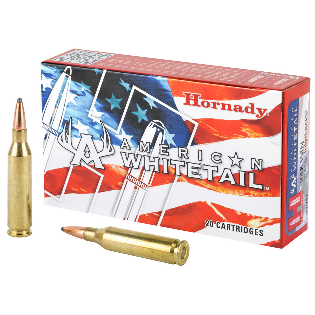 Hornady American Whitetail .243 Winchester 100-Grain InterLock Bullet Ammunition - 20 Rounds