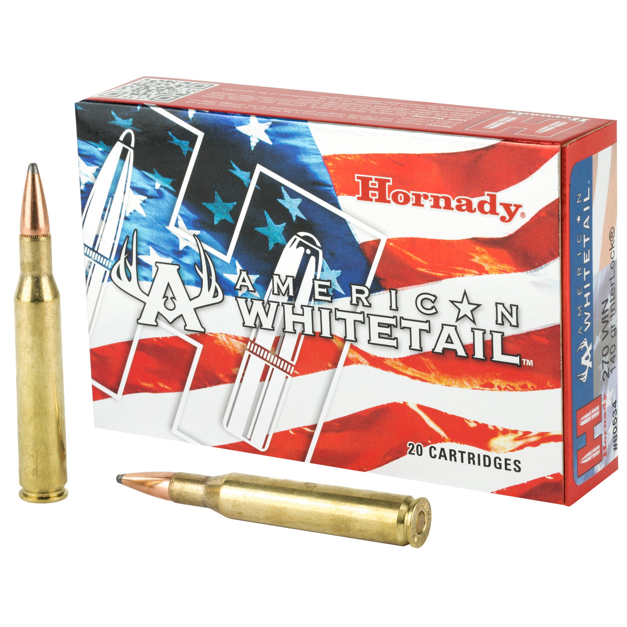 Hornady American Whitetail .270 Winchester 140 Grain InterLock Ammunition (20 Rounds per Box)