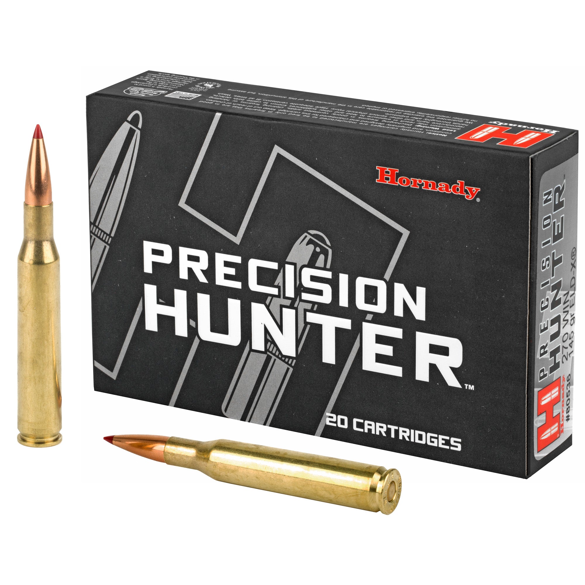 Hornady Precision Hunter 270 Winchester 145 Grain ELD-X Ammunition - 20 Rounds Per Box