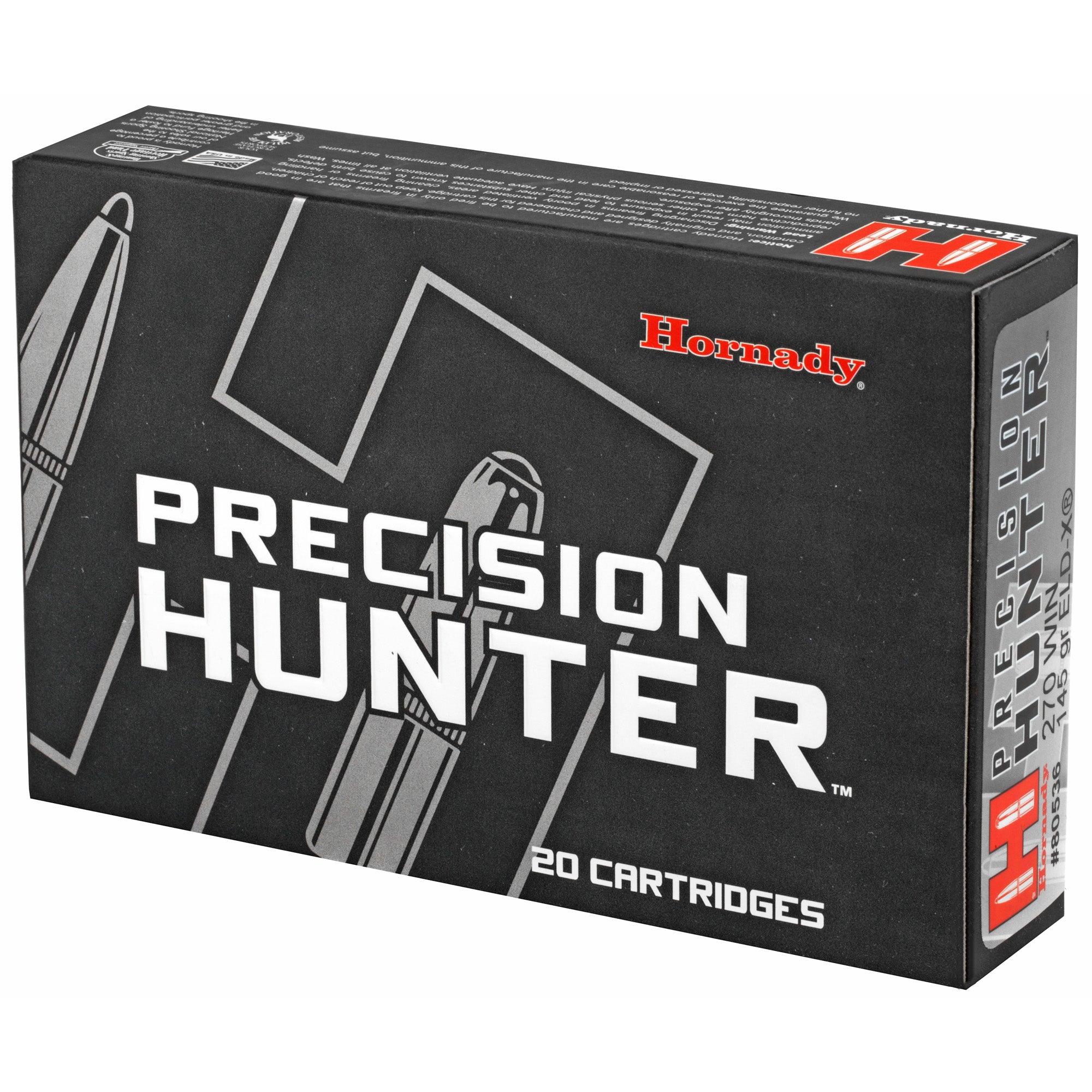 Hornady Precision Hunter 270 Winchester 145 Grain ELD-X Ammunition - 20 Rounds Per Box