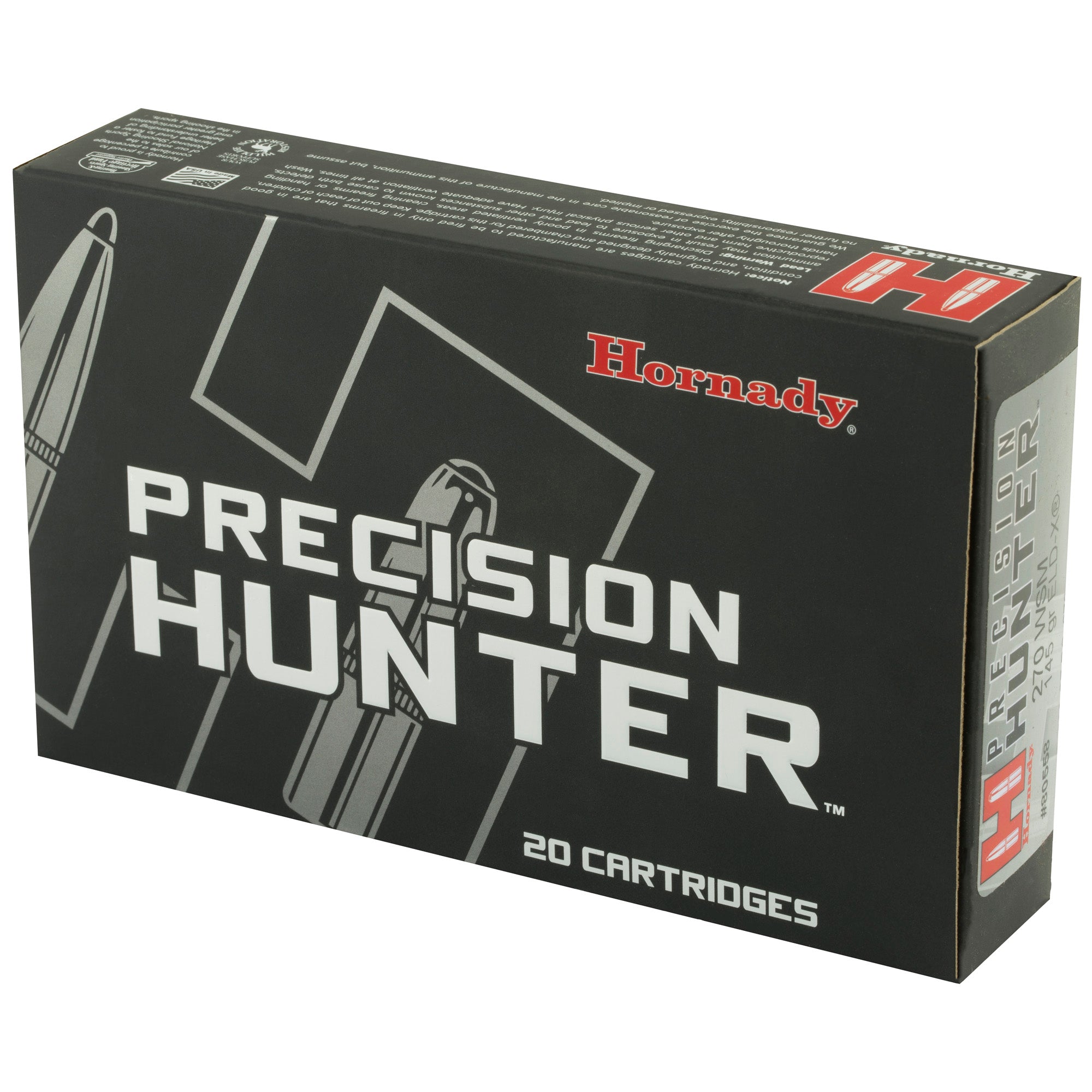 Hornady Precision Hunter 270 Winchester Short Magnum 145-Grain ELD-X Ammunition (20 Rounds per Box)
