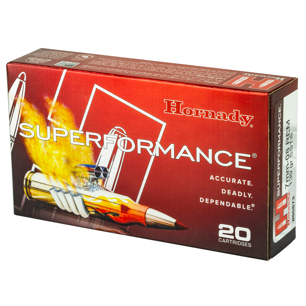 Hornady Superformance 7mm-08 139 Grain SST Rifle Ammunition - Box of 20 Rounds