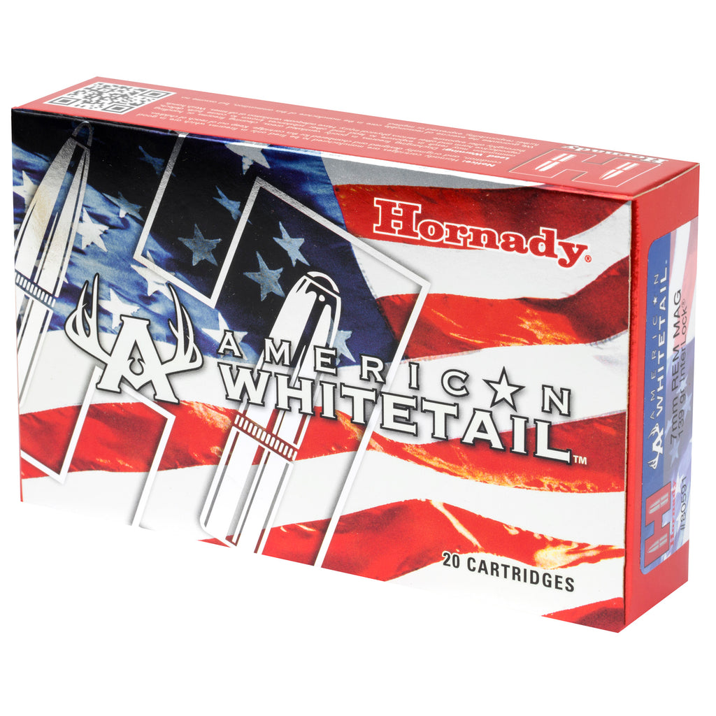 Hornady American Whitetail 7mm Remington Magnum 139-Grain InterLock Ammunition - 20 Rounds per Box