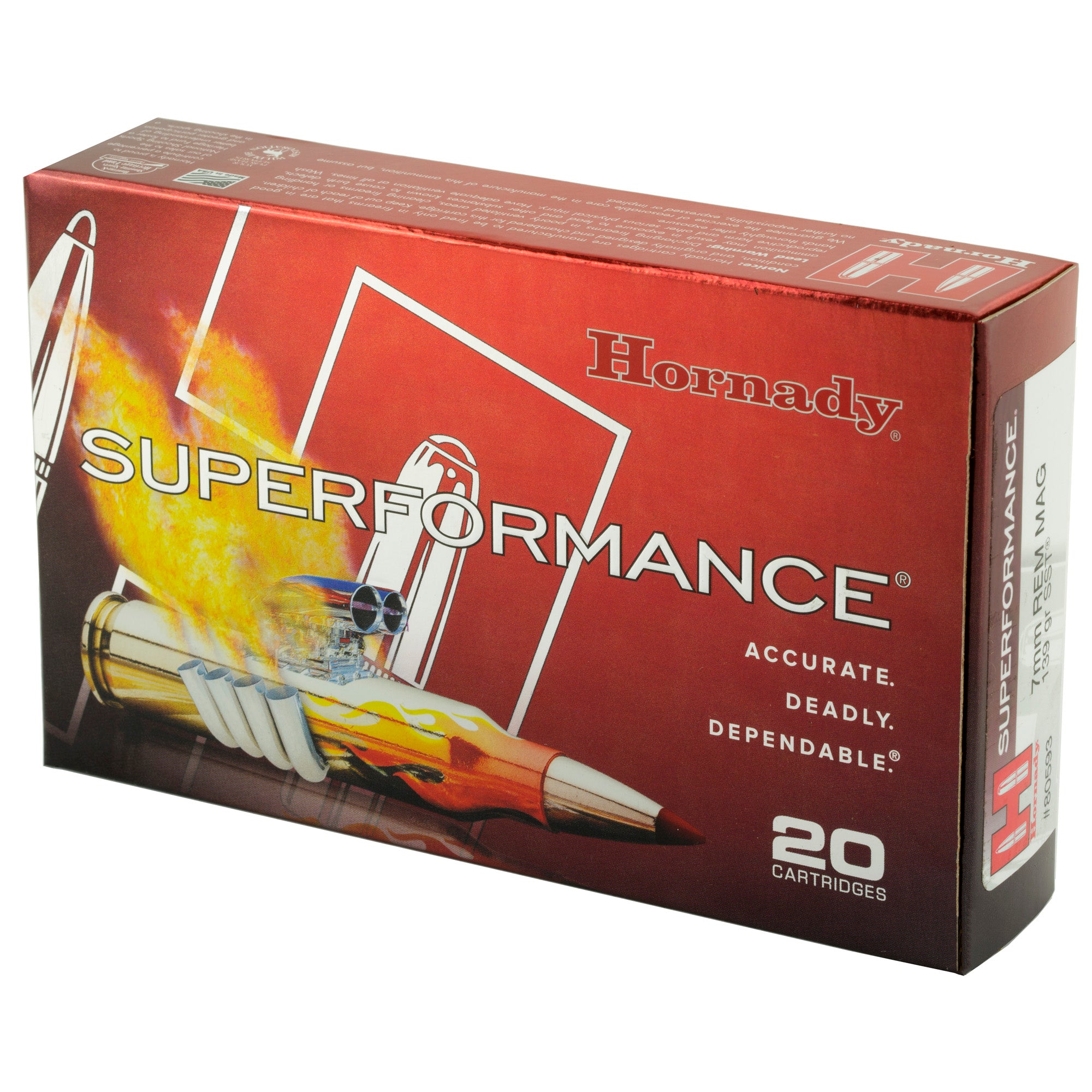 Hornady Superformance 7mm Remington Magnum SST 139-Grain Ammo (20 Rounds per Box)