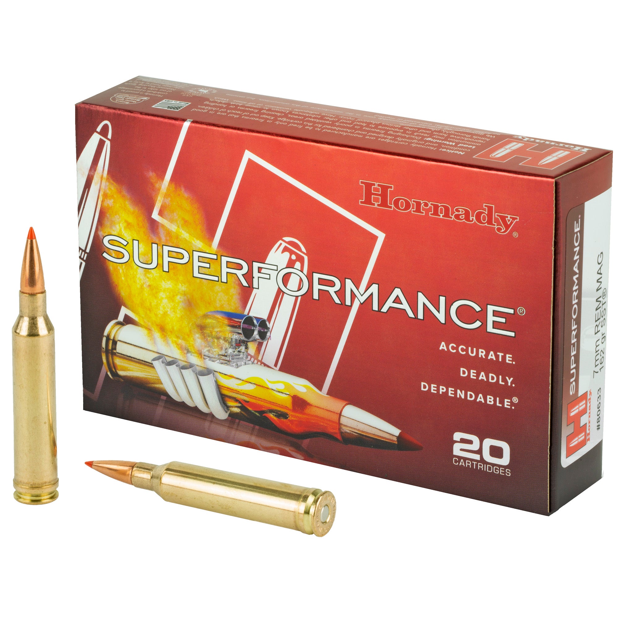 Hornady Superformance SST 7mm Remington Magnum 162-Grain Rifle Ammunition (20 Rounds per Box)