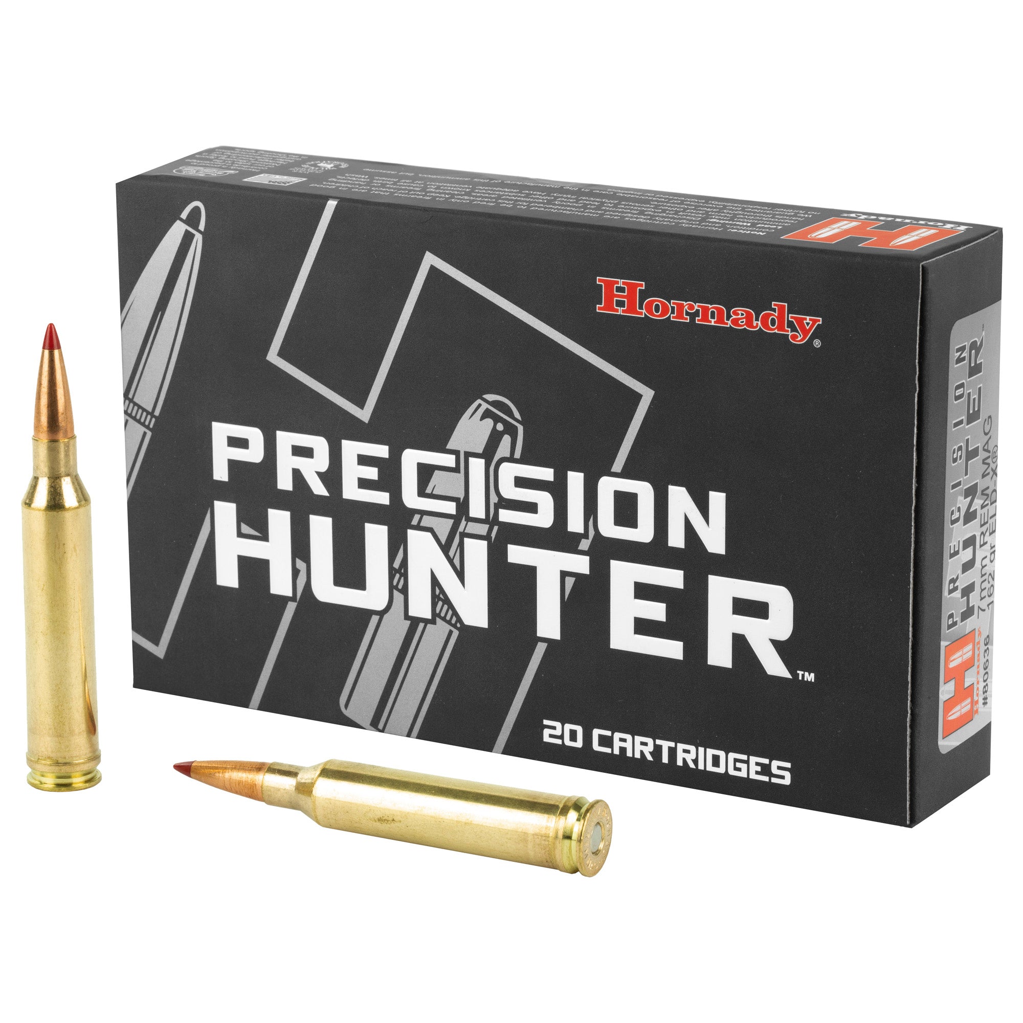 Hornady Precision Hunter 7mm Remington Magnum ELD-X 162 Grain Factory Loaded Ammunition (20 Rounds per Box)