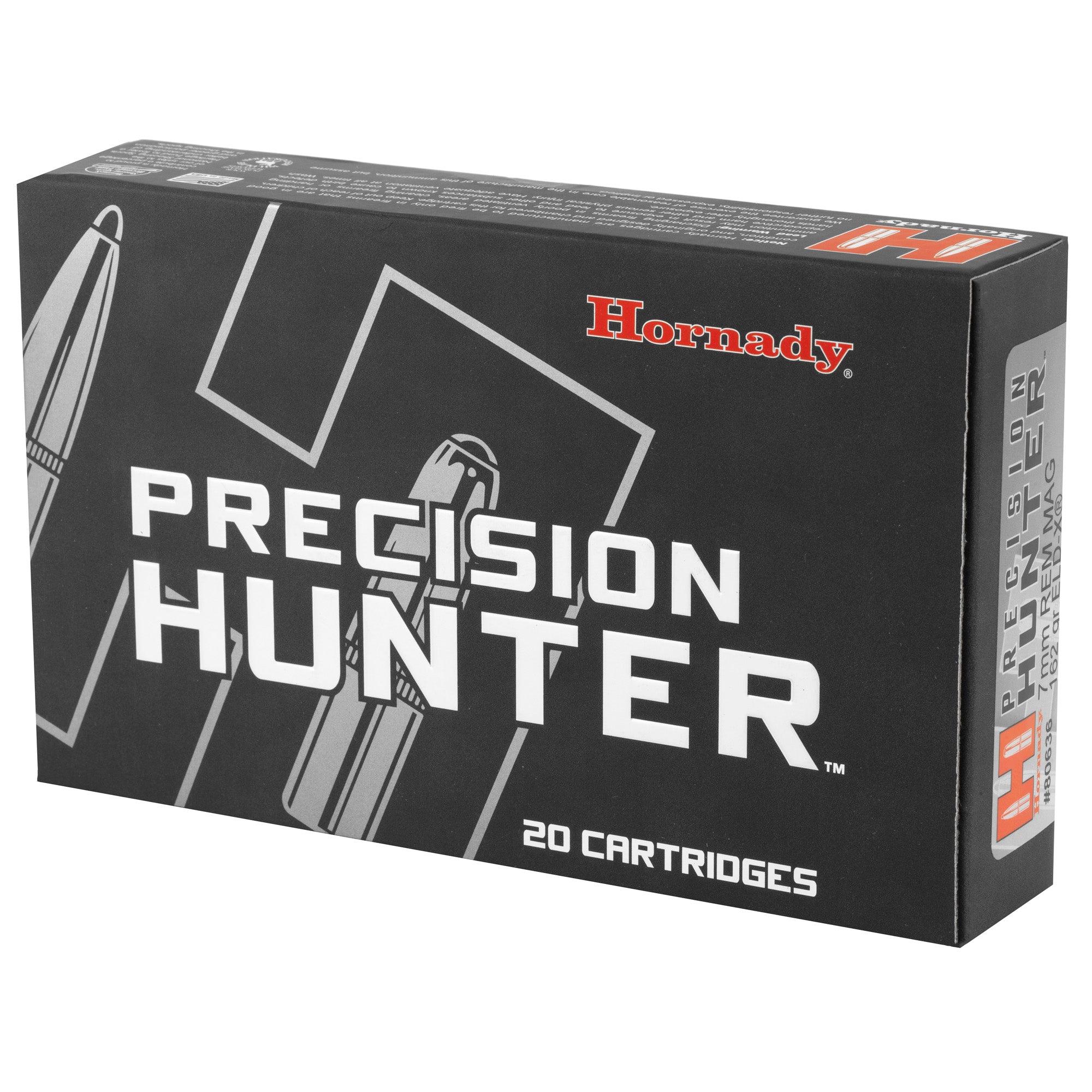 Hornady Precision Hunter 7mm Remington Magnum ELD-X 162 Grain Factory Loaded Ammunition (20 Rounds per Box)