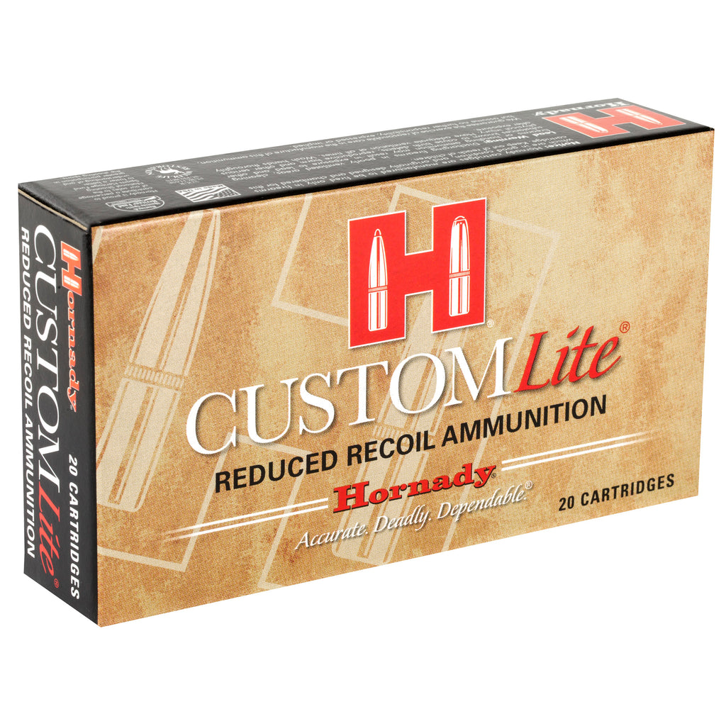 Hornady Custom Lite 308 Winchester 125 Grain SST Ammunition - Reduced Recoil for Comfortable Shooting