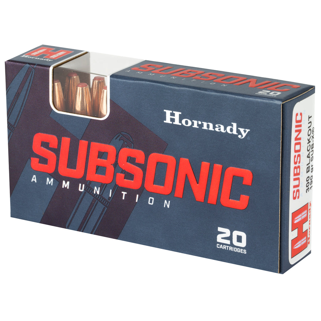 Hornady 300 Blackout Subsonic Ammunition - 190 Grain Sub-X Bullet, 20 Rounds per Box
