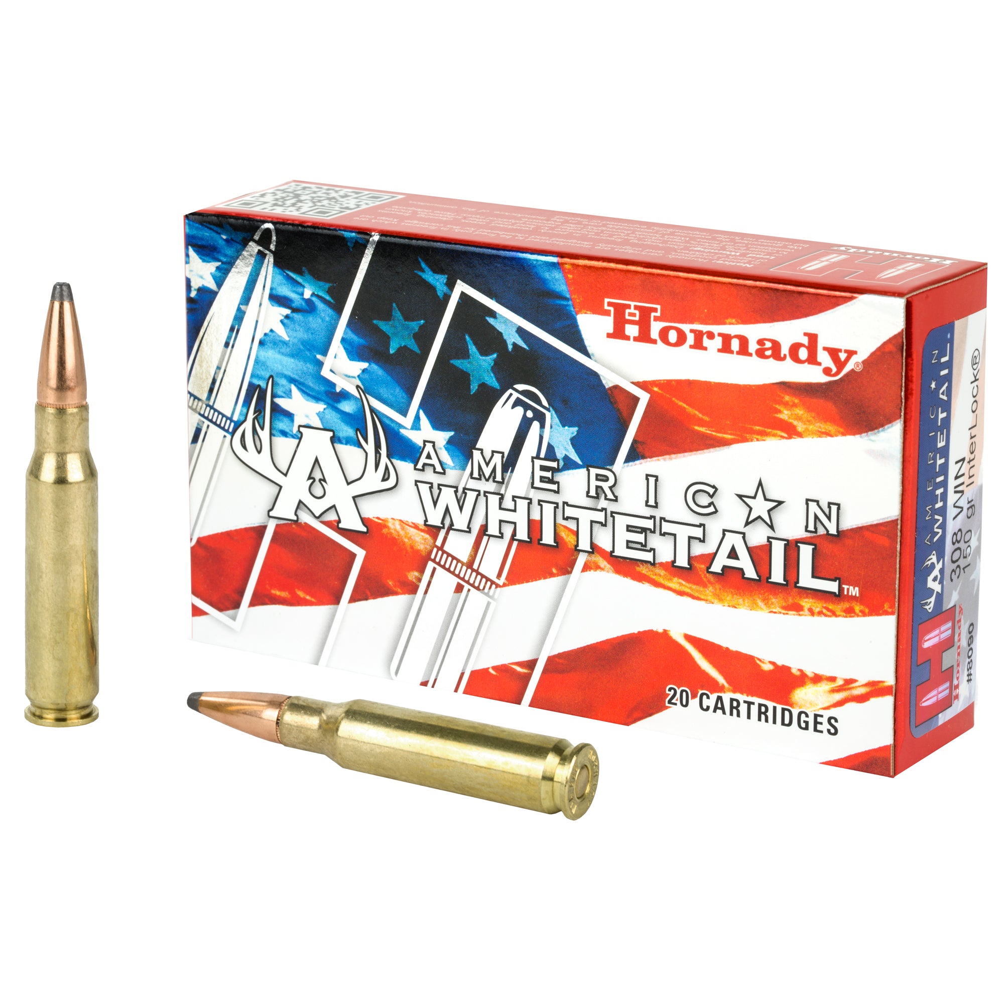 Hornady American Whitetail 308 Winchester 150-Grain InterLock Ammunition - 20 Rounds per Box