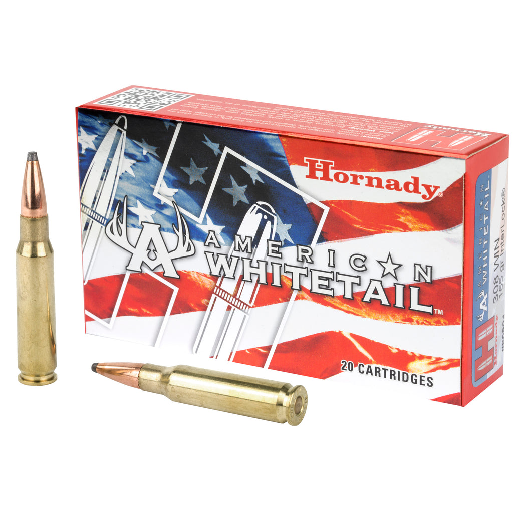 Hornady American Whitetail 308 Winchester 165 Grain InterLock Ammunition (20 Rounds per Box)