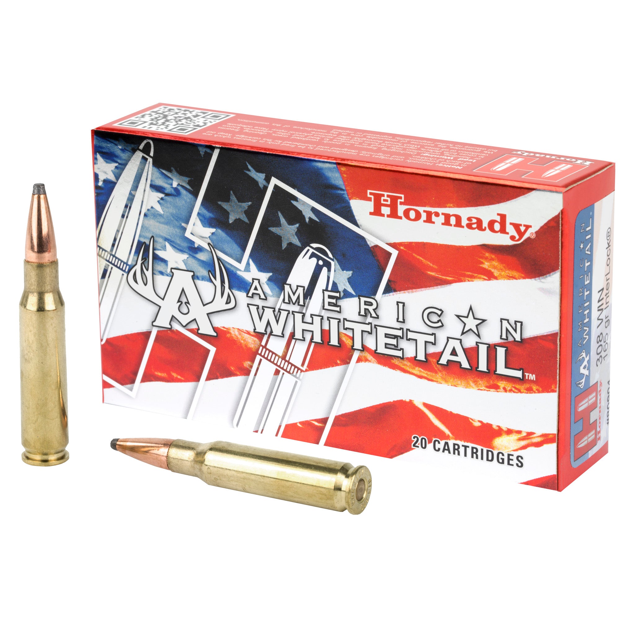 Hornady American Whitetail 308 Winchester 165 Grain InterLock Ammunition (20 Rounds per Box)