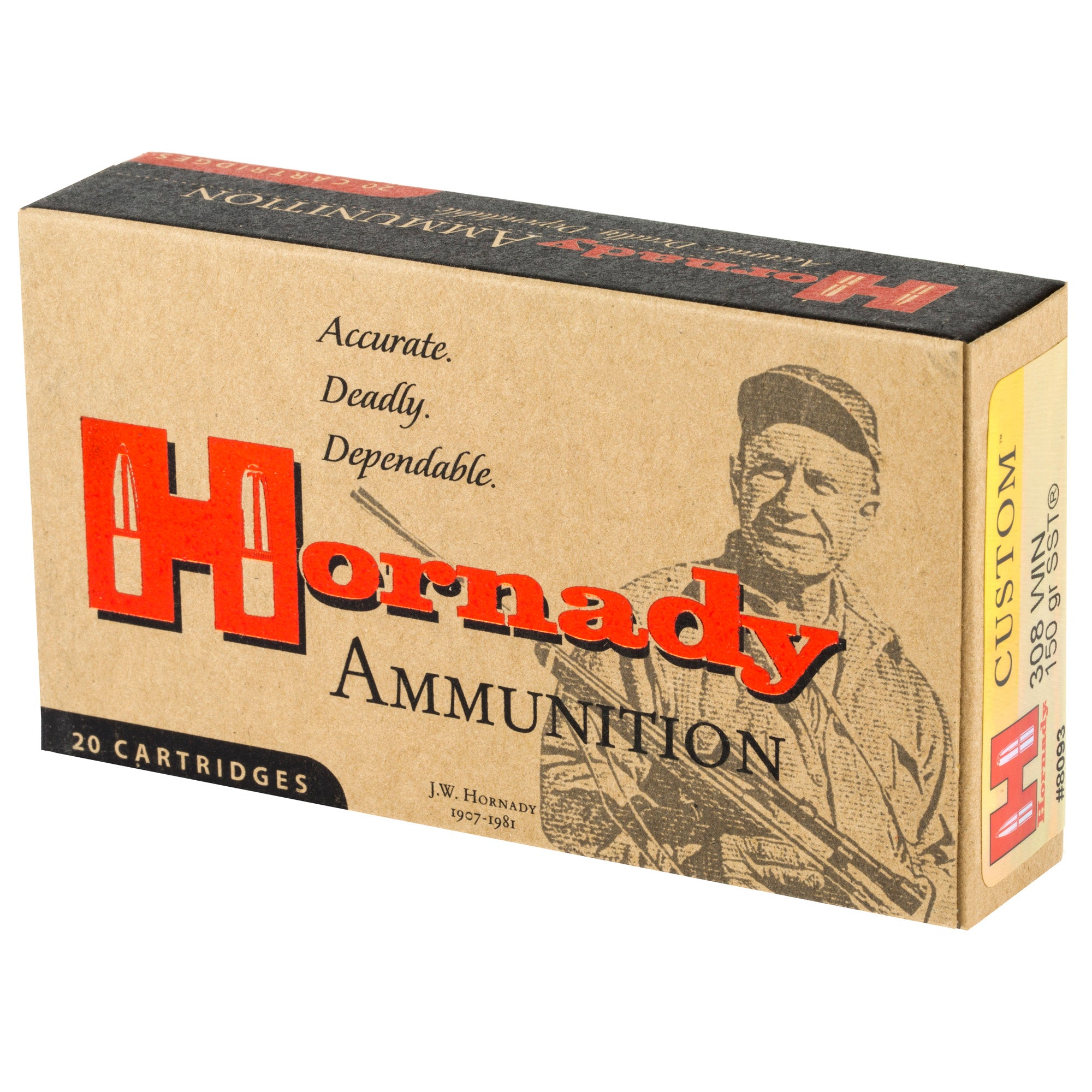 Hornady Custom 308 Winchester 150 Grain SST Ammunition (20 Rounds per Box, 200 per Case)