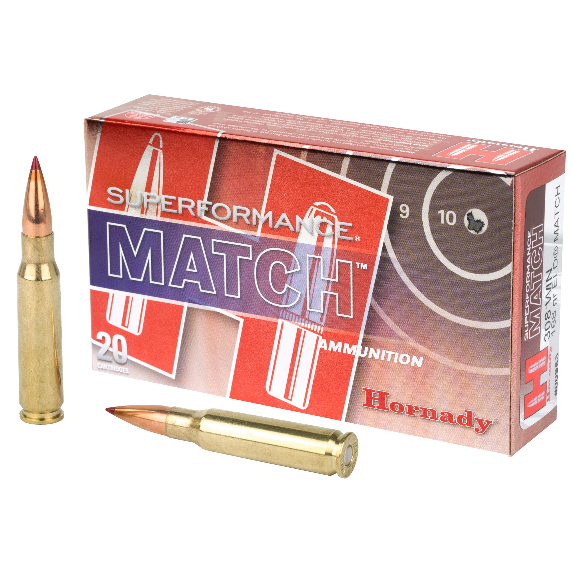 Hornady Superformance Match 168 Grain ELD Match Ammo for 308 Winchester - High-Performance Precision Rounds