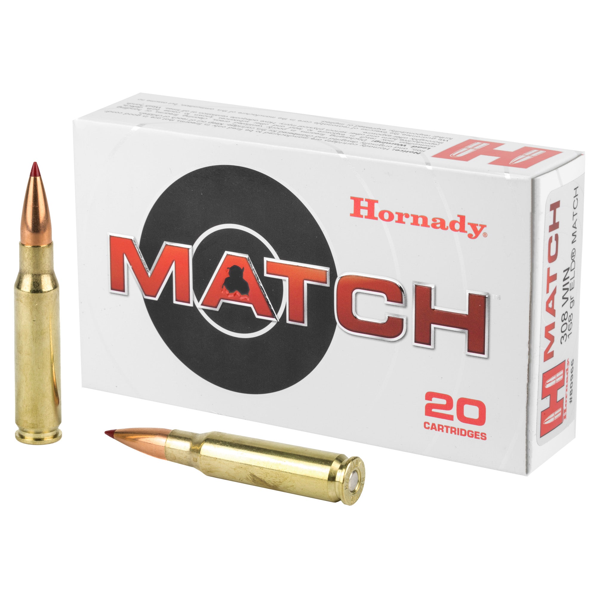 Hornady 308 Winchester 168 Grain ELD Match Rifle Ammunition – Precision Target Shooting