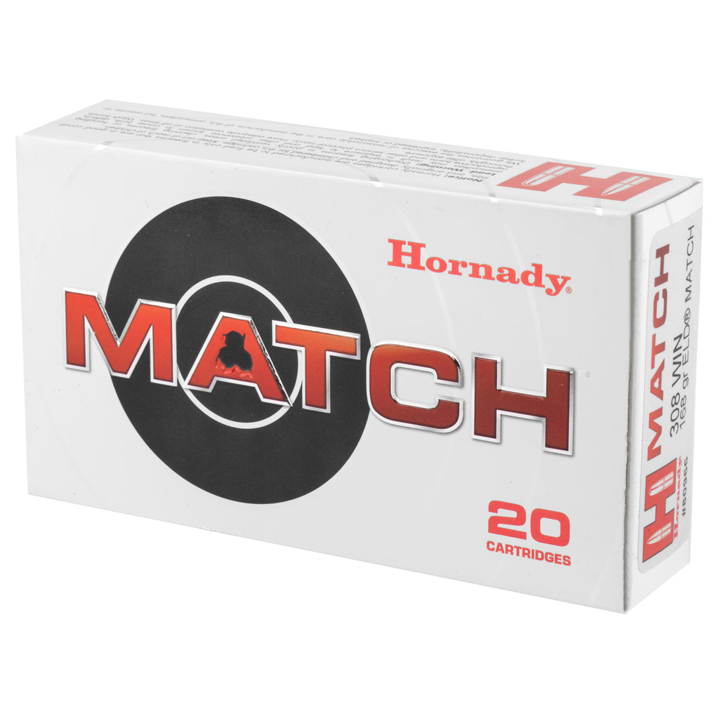 Hornady 308 Winchester 168 Grain ELD Match Rifle Ammunition – Precision Target Shooting