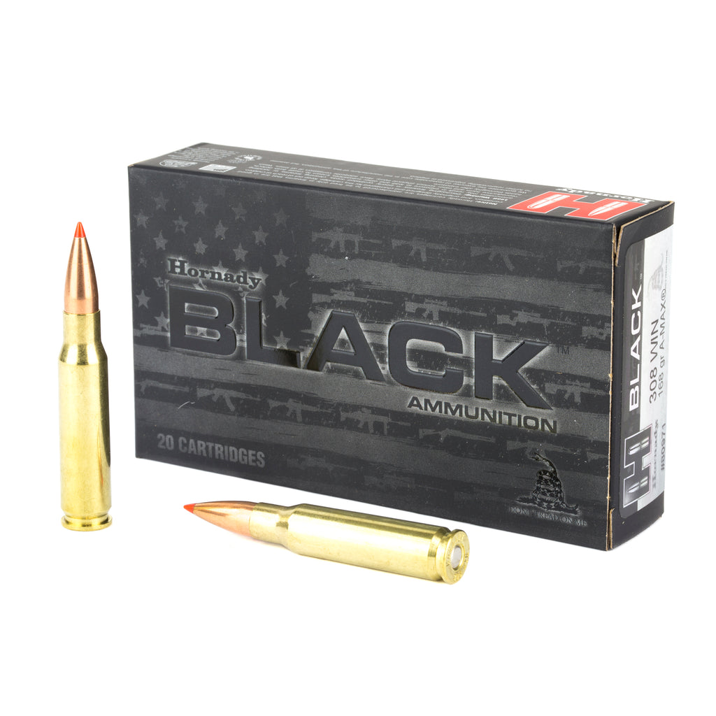 Hornady BLACK 308 Winchester 168 Grain AMAX Ammunition - 20 Rounds