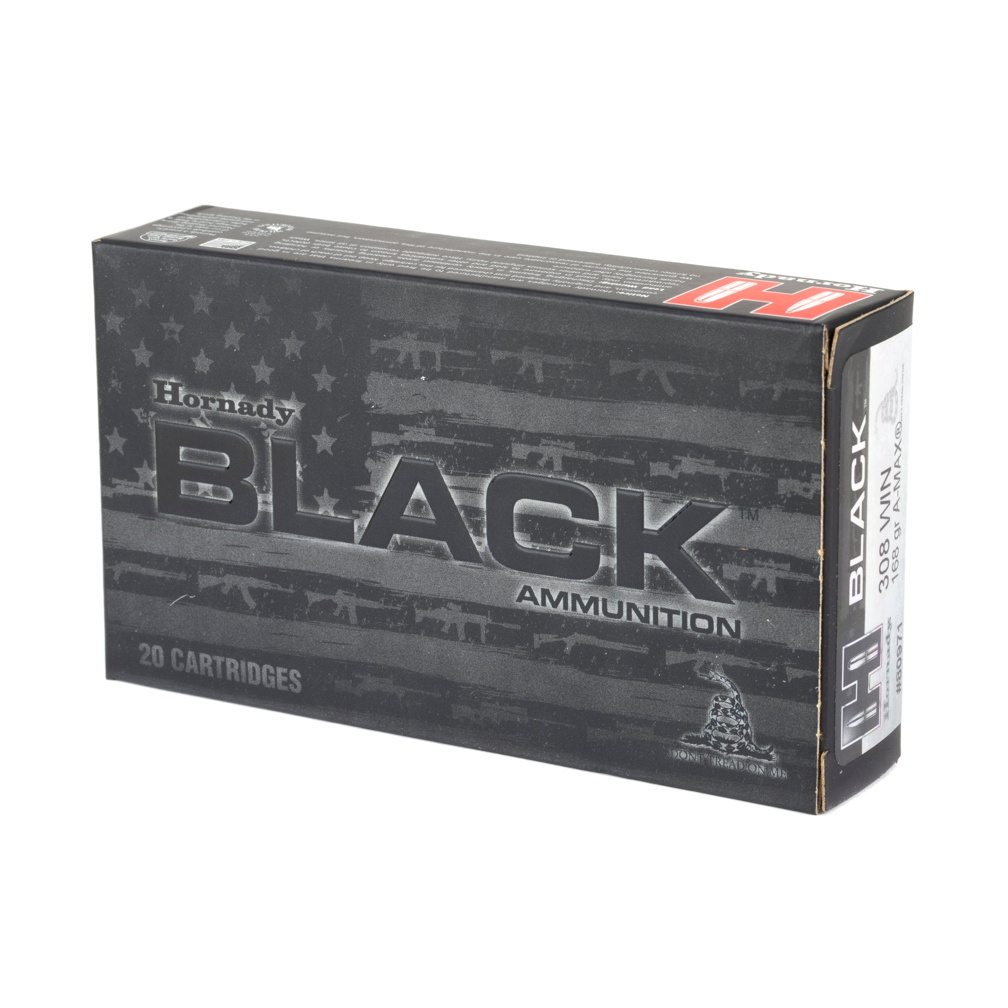 Hornady BLACK 308 Winchester 168 Grain AMAX Ammunition - 20 Rounds