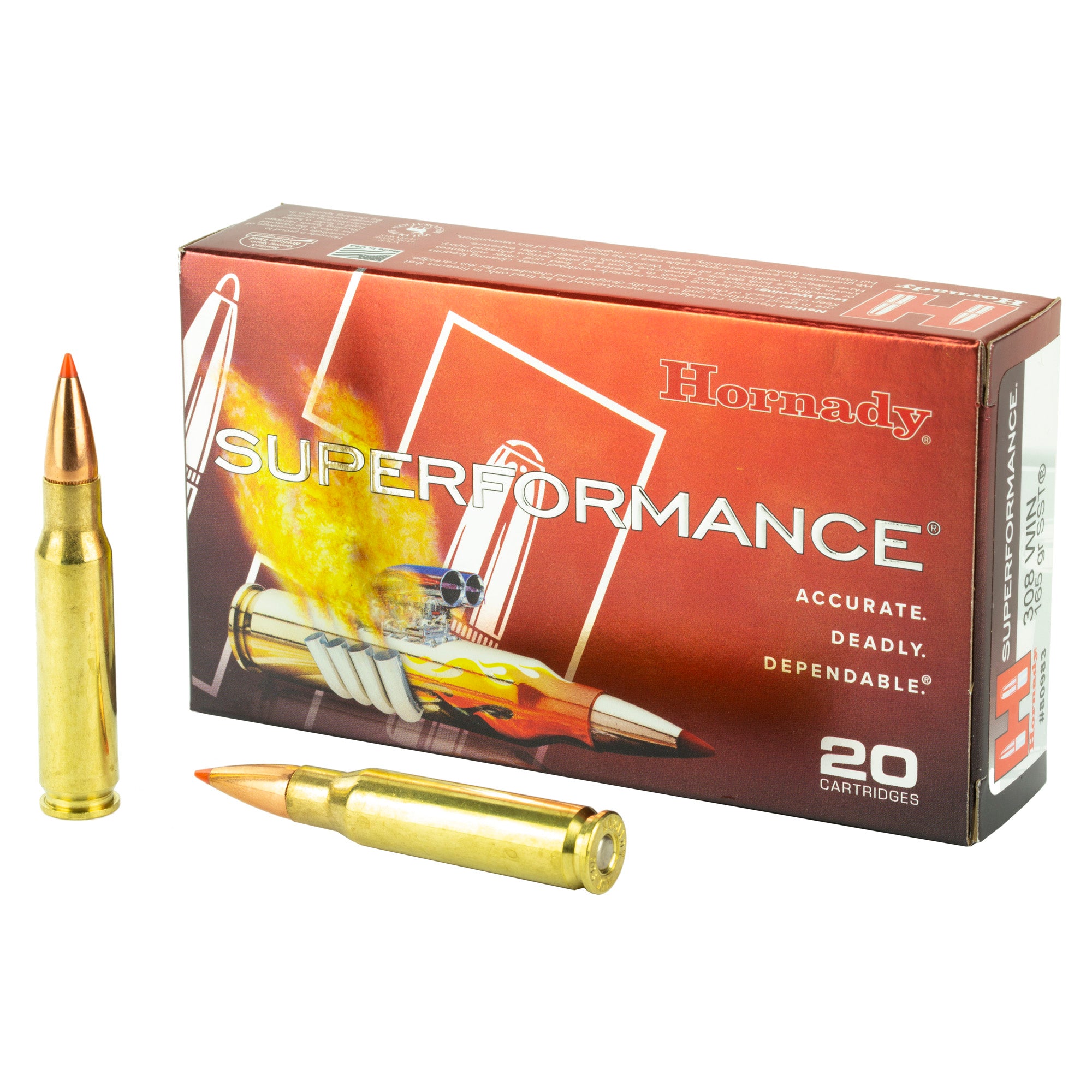 Hornady Superformance 308 Winchester 165 Grain SST Ammunition (20 Rounds per Box)