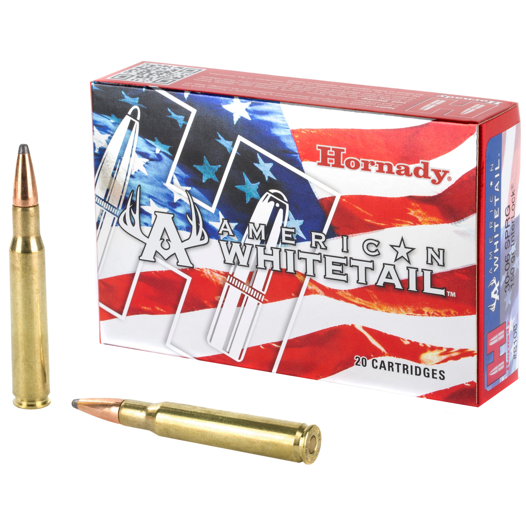 Hornady American Whitetail 30-06 Springfield 150 Grain InterLock Ammunition (20 Rounds per Box)