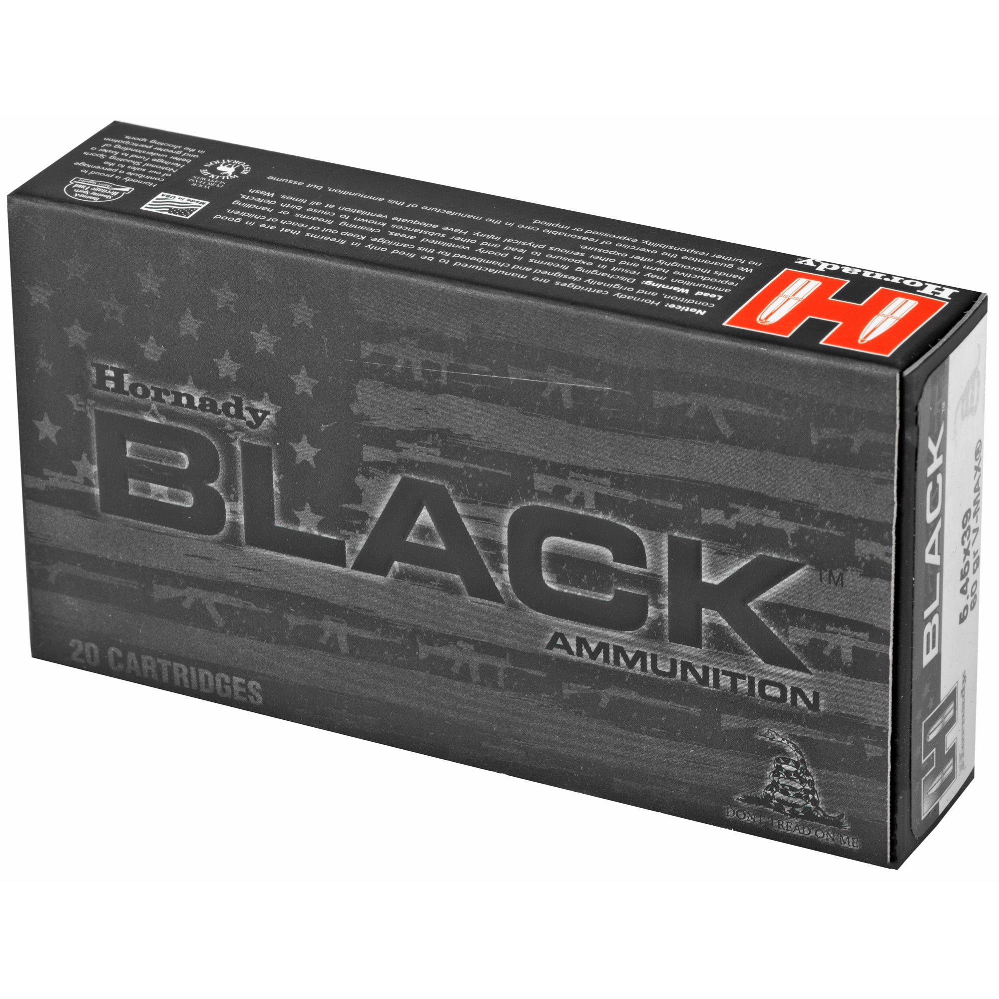 Hornady Black 5.45x39mm V-Max 60 Grain Bullet (Part #81247, 20/Box, 200/Case)