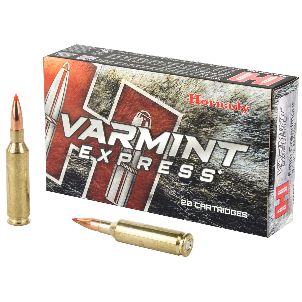 Hornady Varmint Express 6mm Creedmoor V-Max Ammunition – 87 Grain, Box of 20