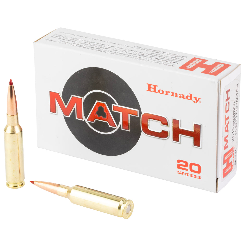 Hornady Match 25 Creedmoor ELD Match Ammunition - 134 Grain, 20 Rounds