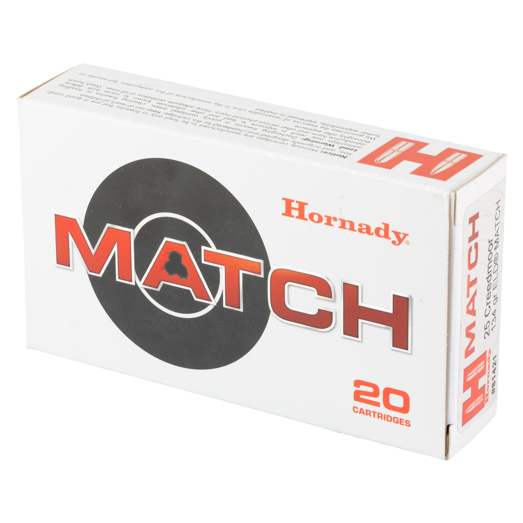 Hornady Match 25 Creedmoor ELD Match Ammunition - 134 Grain, 20 Rounds