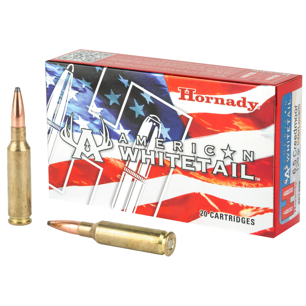 Hornady American Whitetail 6.5 Creedmoor 129 Grain InterLock Ammunition - 20 Rounds