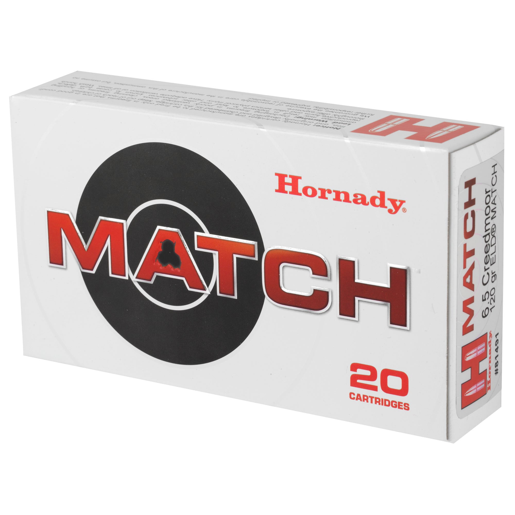 Hornady 6.5 Creedmoor ELD Match 120 Grain Ammo – Precision Match Grade Rifle Cartridges