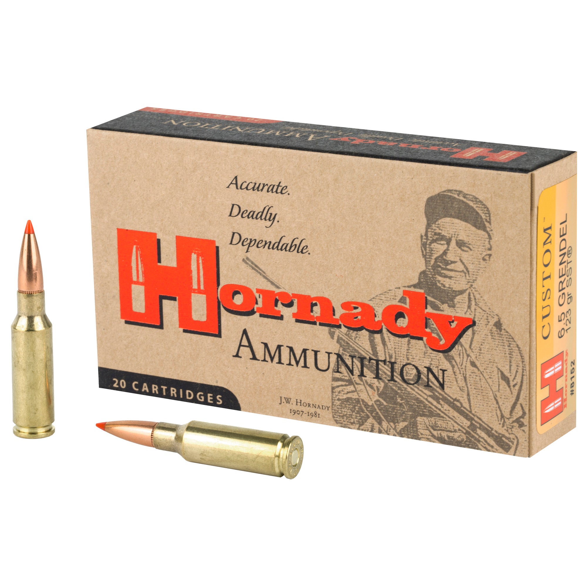 Hornady Custom 6.5 Grendel 123 Grain SST Ammunition (20 Rounds / Box, 200 Rounds / Case)