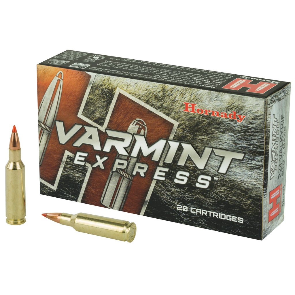Hornady Varmint Express 60 Grain V-Max Ammunition for 224 Valkyrie - 20 Rounds Per Box