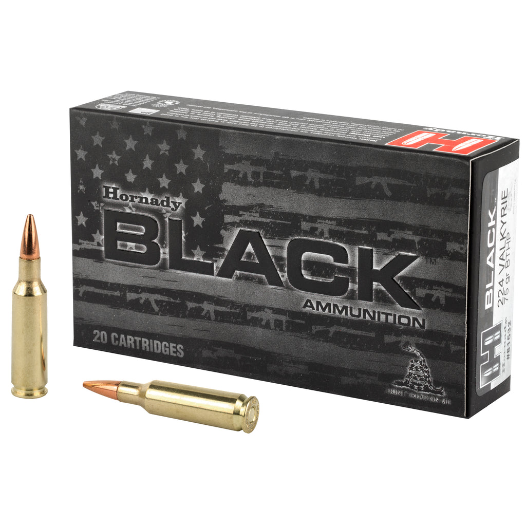 Hornady Black 224 Valkyrie 75 Grain Boat Tail Hollow Point Ammunition - 20 Rounds Per Box