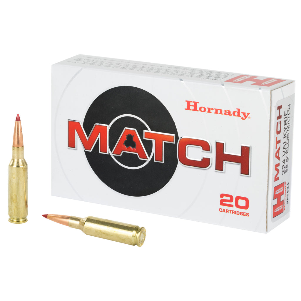 Hornady 224 Valkyrie ELD Match 88 Grain Ammunition - Precision Rifle Cartridge